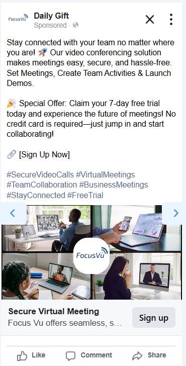 Focus Vu Facebook Ad